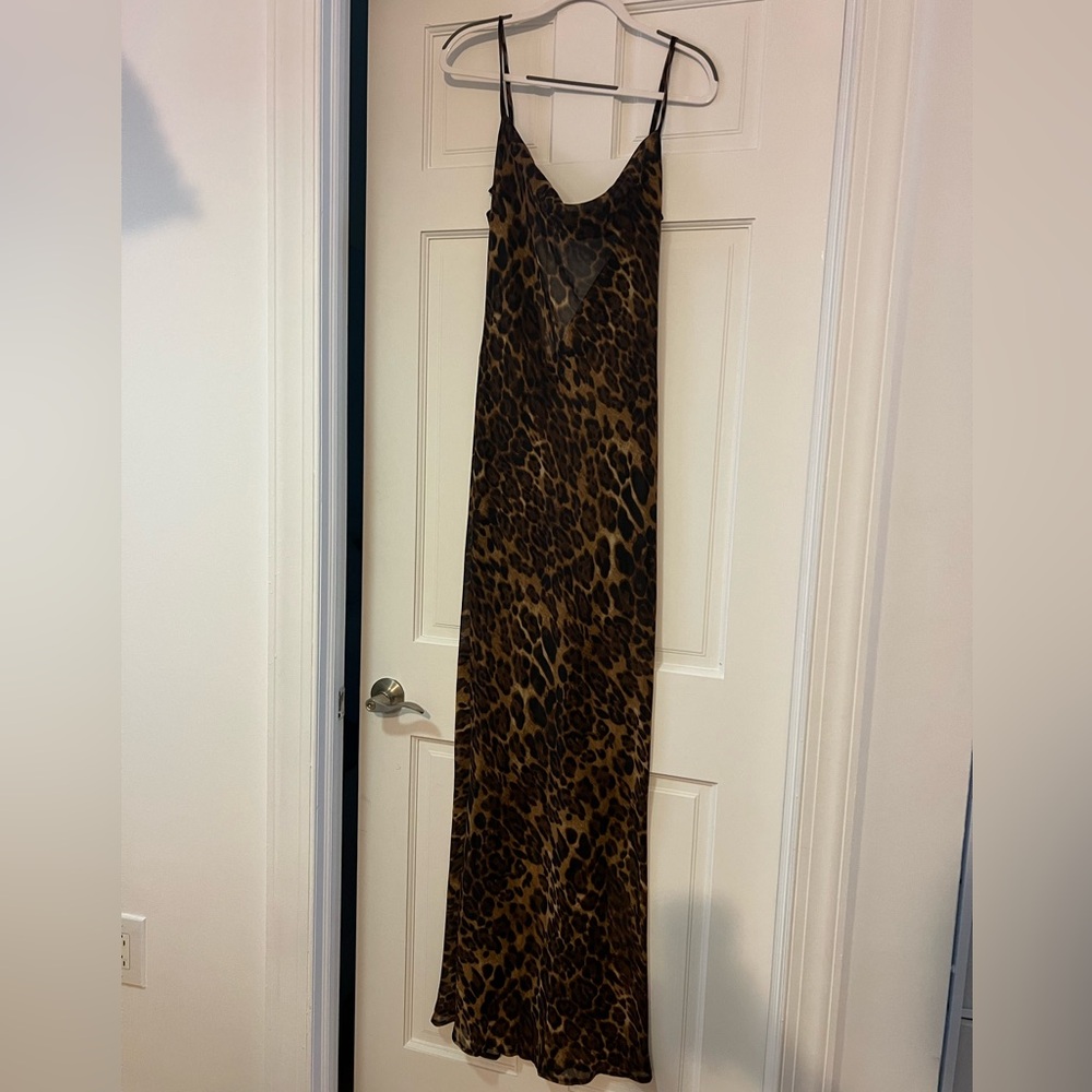 Leopard Print Sheer Maxi Dress - Picture 3 of 6